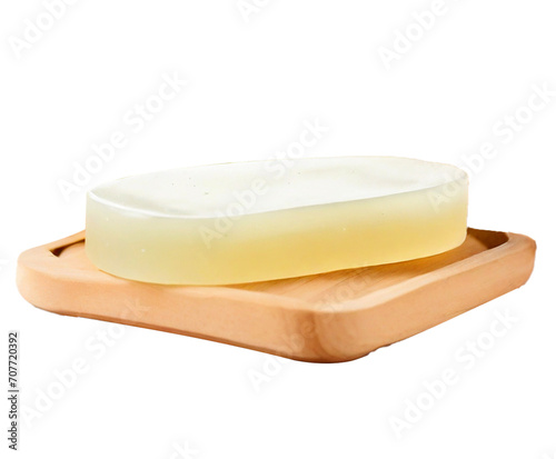 Natural sandal soap on transparent background