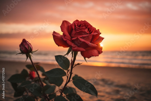 lovely sunset at the Beach with everlasting love simpel photo