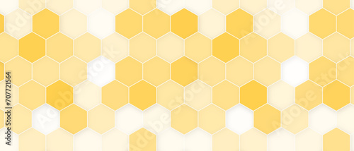 seamless pattern with yellow mosaic hexagons 