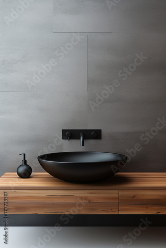 Sleek Simplicity  Wall-Mounted Faucet Meets Minimalist Elegance in Bathroom Design