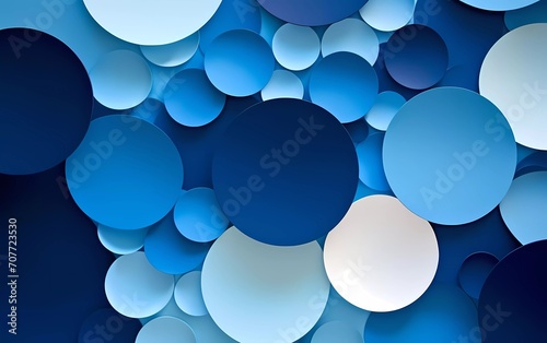 Abstract paper circles design blue background texture. generative ai