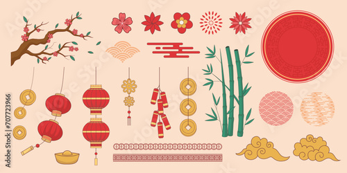 Chinese New Year Decoration Element Background 