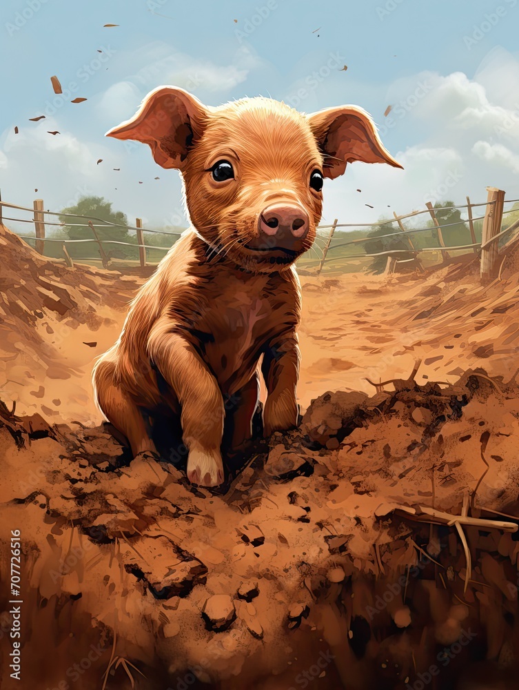 Φωτογραφία Muddy Pig Pen: A Quirky Snapshot of Country Farm Life