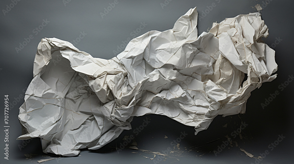 Crumpled ripped paper