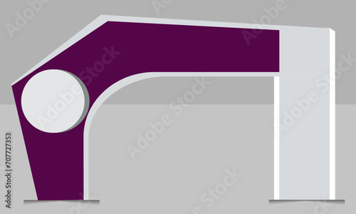 exhibition stand Gate entrance vector with for mock up event display, arch design