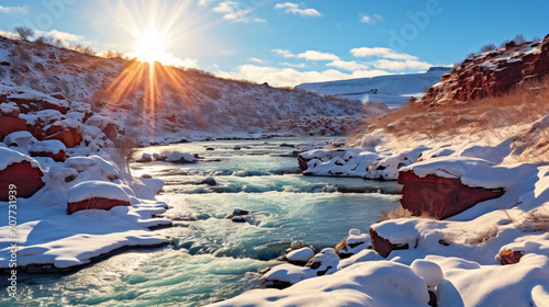 snow covered mountains