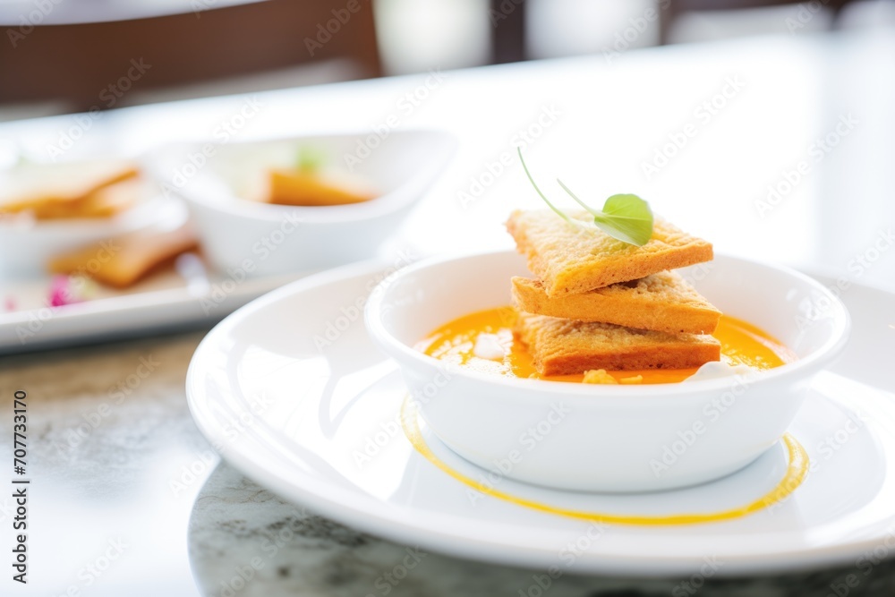 grilled cheese with tomato soup in white bowl grilled cheese with tomato soup in white bowl
