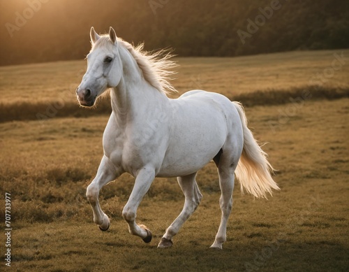 white horse running, high-quality wallpapers © Embodyme
