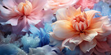 Fondo de pantalla abstracto, diseño y patrón de flores coloridas en tonos pastel. Ornamento, naturaleza en primavera.