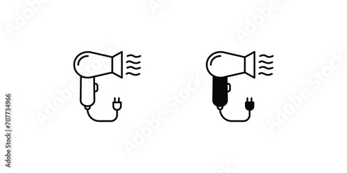 hair dryer icon with white background vector stock illustration