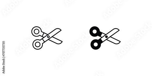scissor icon with white background vector stock illustration