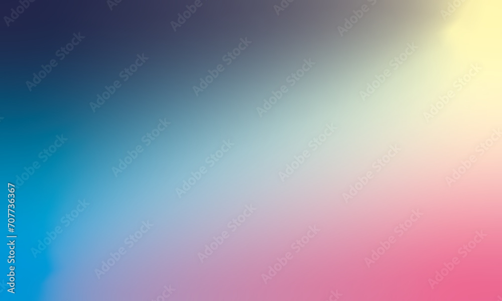 Dark blue , yellow , Pink and Bright Turquoise Blurred colored abstract background. Smooth transitions of iridescent colors. Colorful gradient