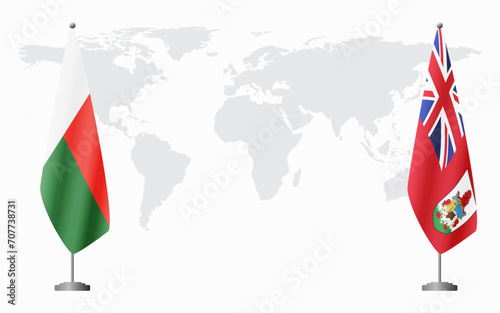 Madagascar and Bermuda flags for official meeting