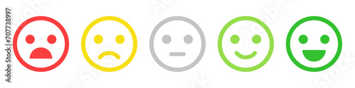 satisfaction level five face vector design