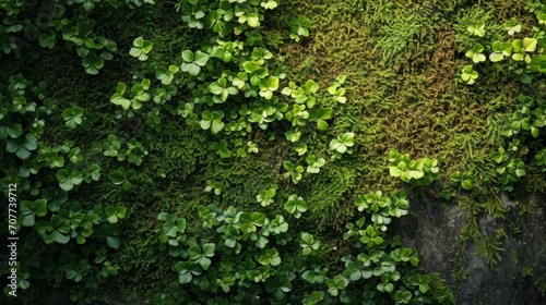 A background of green moss. Moss Green Herb. Wall of natural green moss