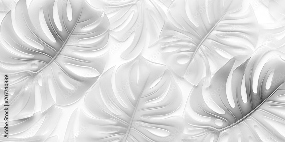 Fototapeta premium closeup nature view of transparent monstera leaf background. Flat lay, light nature concept, tropical leaf.