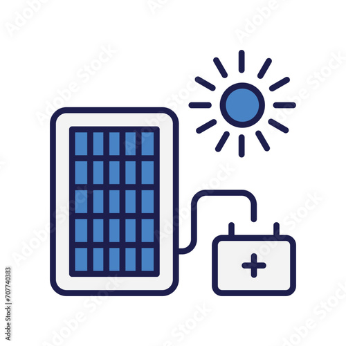 solar pannel icon with white background vector stock illustration