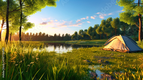 Two People Sitting Next to a Campfire, Enjoying the Outdoors. Hiking and outdoor recreation.