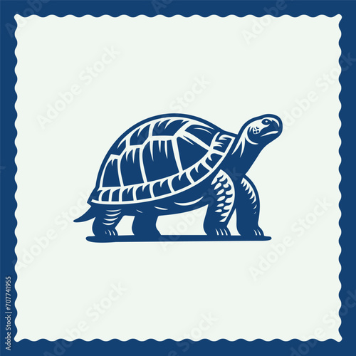 Turtle silhouette logo style illustration