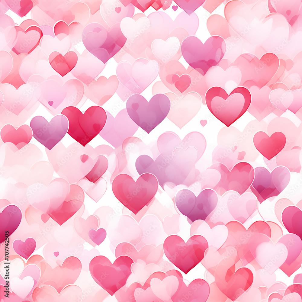 Valentine's Day seamless pattern with hearts. Vector illustration.