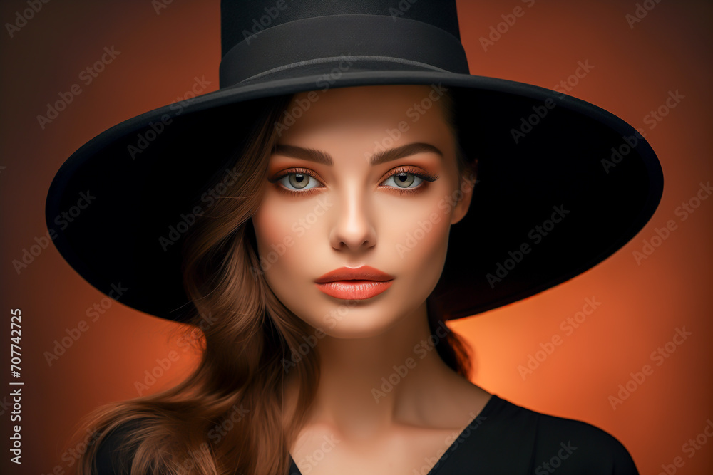 Portrait of stylish woman wearing a hat Portrait of stylish woman wearing a hat