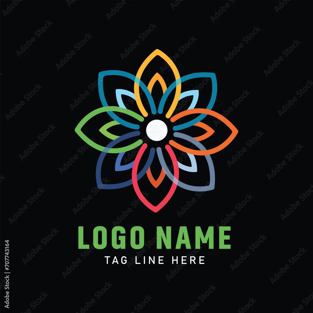 flower logo icon design template flat vector illustration, Modern Vector Logo Design
