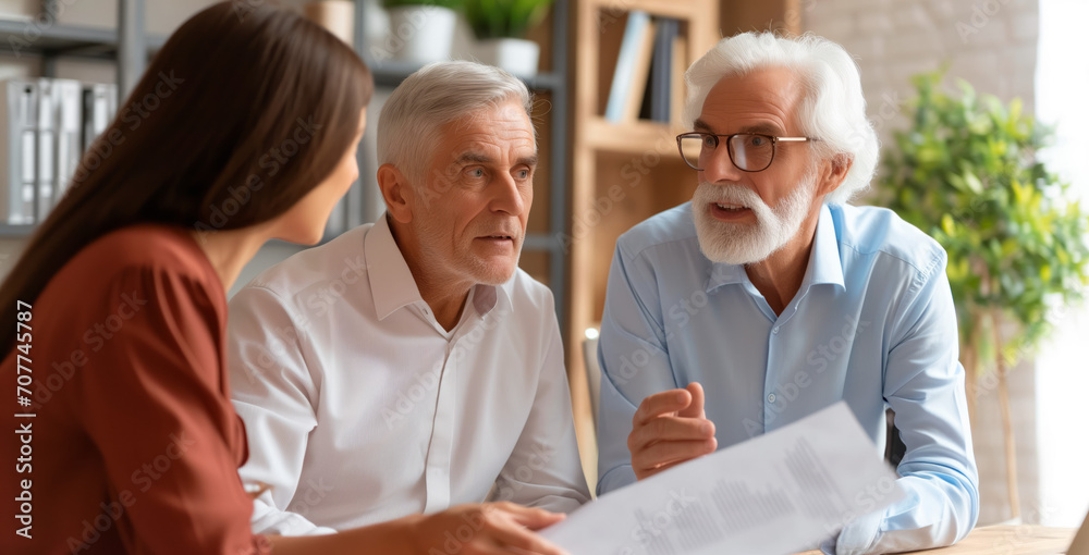 Senior Couple Consulting Financial Advisor for Investment Strategies Senior Couple Consulting Financial Advisor for Investment Strategies
