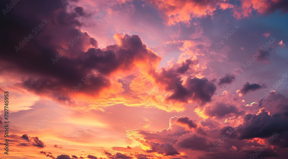 Scenic sunset skies over Caribbean islands