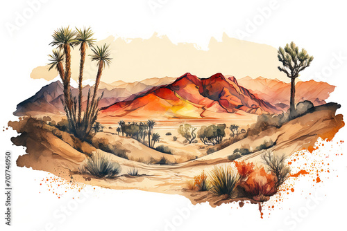 landscape with trees in the desert