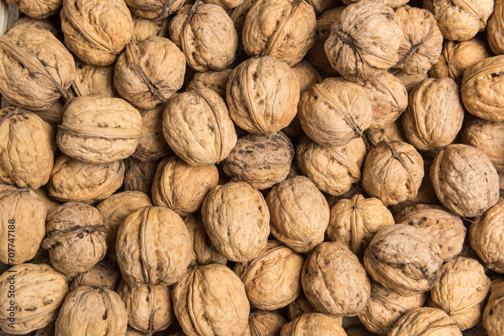 Background of walnuts Background of walnuts