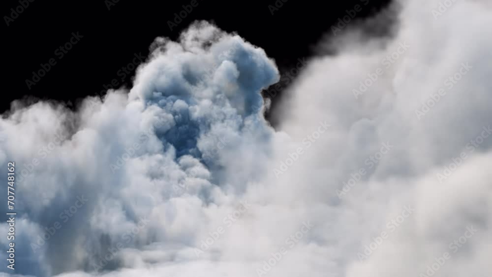Cloud Soft Fly Over Sky with Alpha Channel. Flying over sky passing clouds on alpha channel place on footage or background easier to change colour.