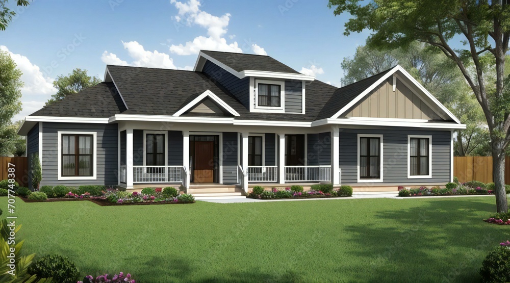 3d rendering of modern cozy house isolated on white background