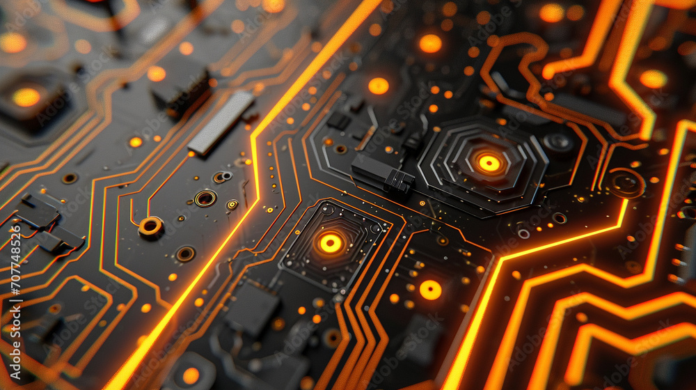 Fototapeta premium close up of electronic components