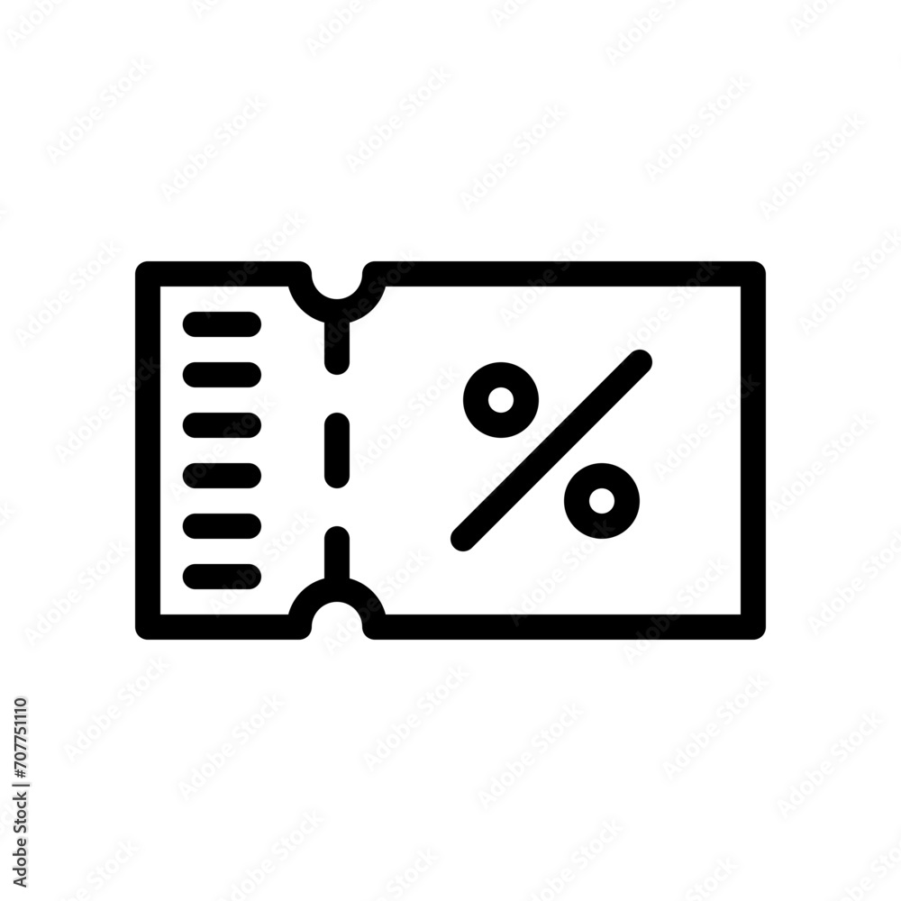 discount ticket line icon discount ticket line icon