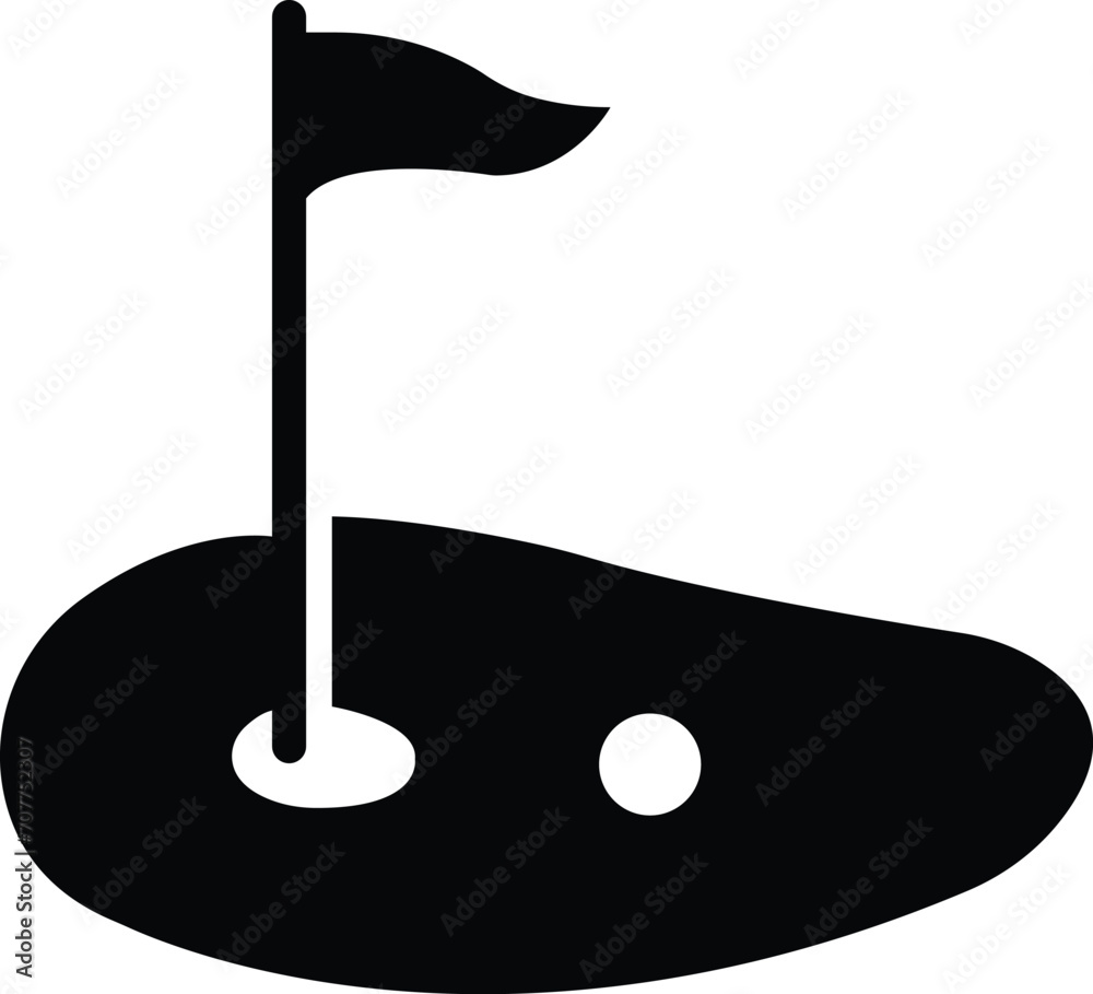 Golf icon, Golf Field Icon with circle button, Flag icon, Golf Hole Flag Icon on Flat Color, silhouette graphic design, isolated on transparent background, used for sports, web sites, app or mobile. Golf icon, Golf Field Icon with circle button, Flag icon, Golf Hole Flag Icon on Flat Color, silhouette graphic design, isolated on transparent background, used for sports, web sites, app or mobile.