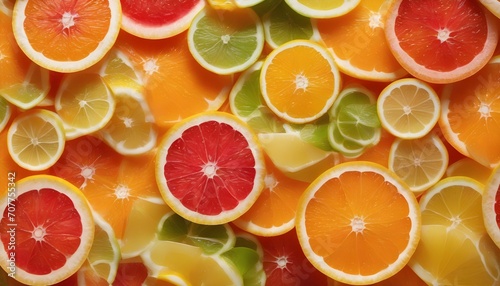 Citrus slices floating in a refreshing glass fruit salad