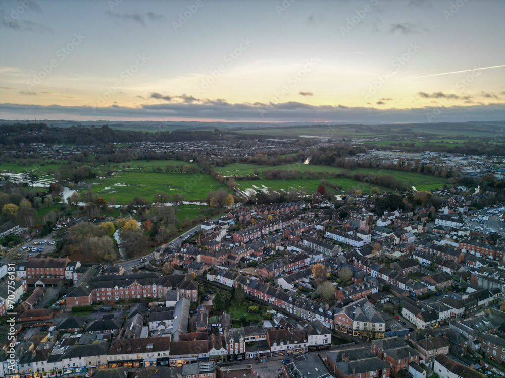 Salisbury aerial view drone shot Hampshire