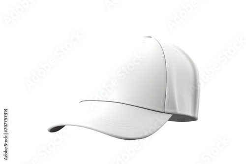 White baseball cap isolated on transparent background	 photo