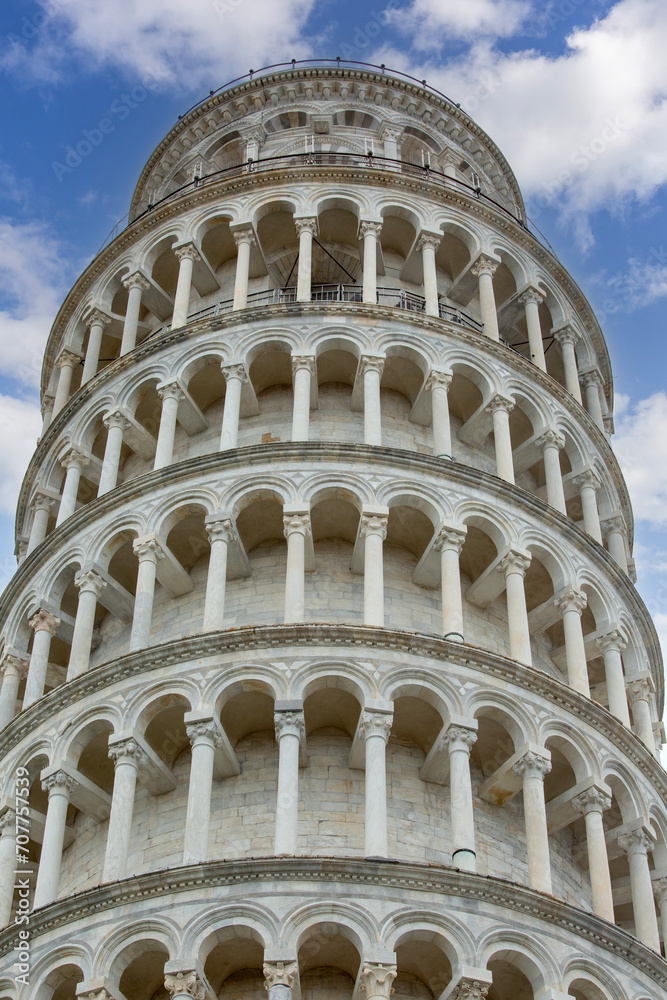 Leaning Tower of Pisa on a background of blue sky, Pisa, Italy