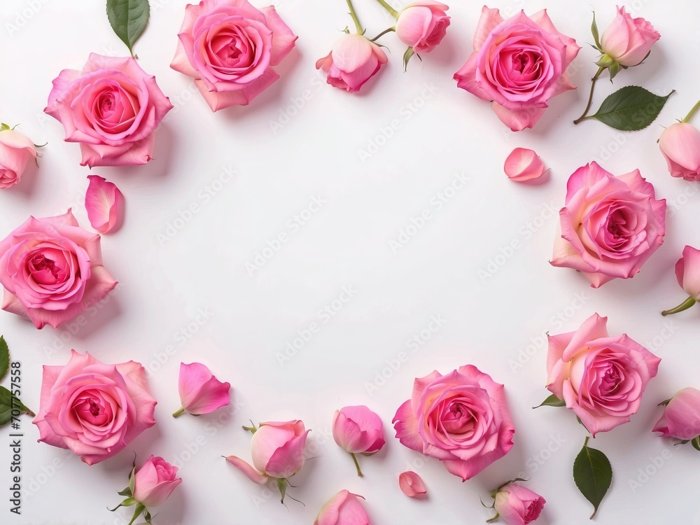 Greeting card for Valentine, wedding day, pink roses background with space for texts Greeting card for Valentine, wedding day, pink roses background with space for texts