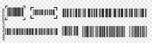 Business barcodes vector set. Realistic bar code icon.