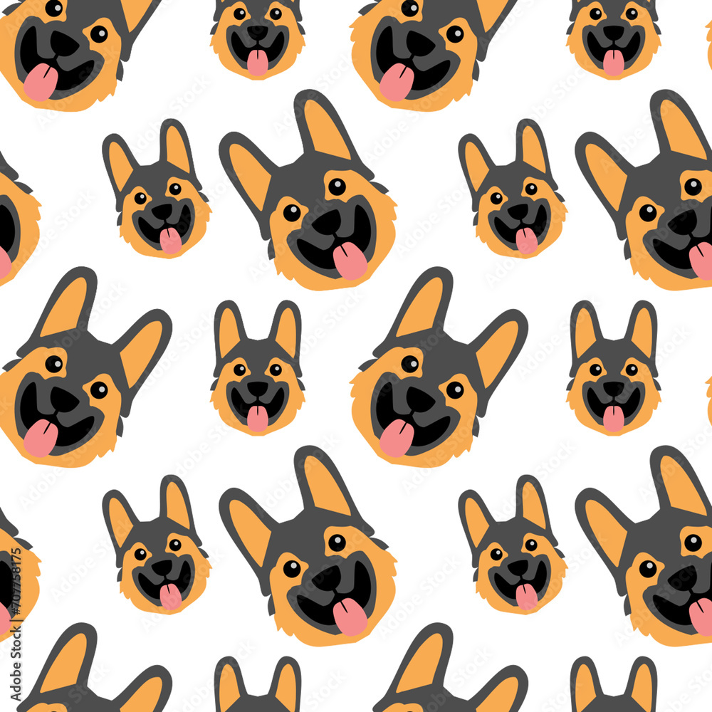 German Shepard seamless pattern repeat pattern German Shepard seamless pattern repeat pattern