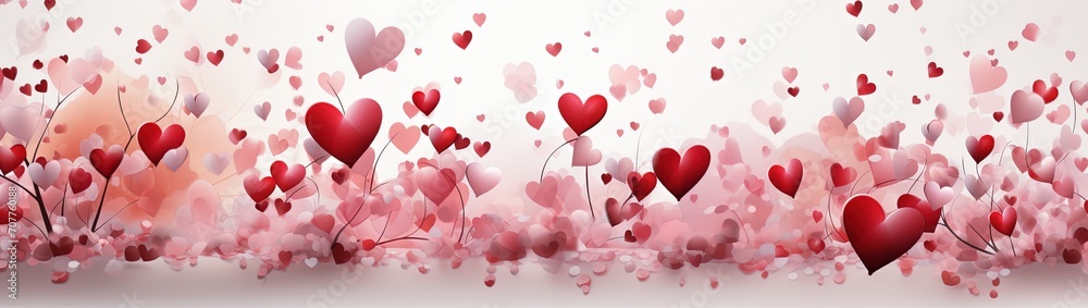 Hearts background for valentine day. Created with Ai