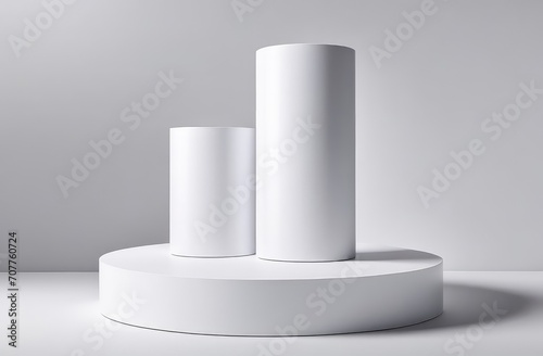abstract background for cosmetic products in white tones, minimal product display podium