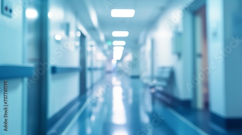 Blurred interior of hospital abstract medical. Ai generative