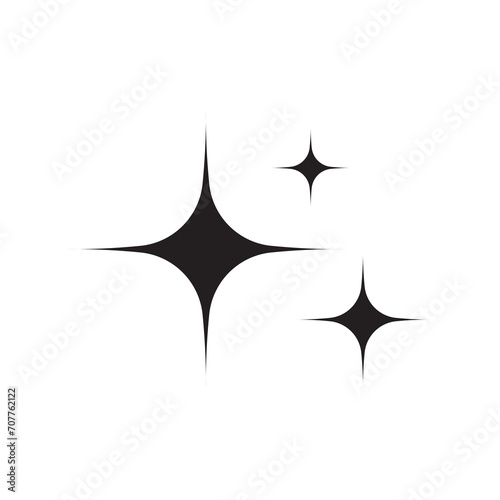 set of black and white stars, Bintang retro, bintang penghargaan, pernak pernik, hiasan dekorasi,
