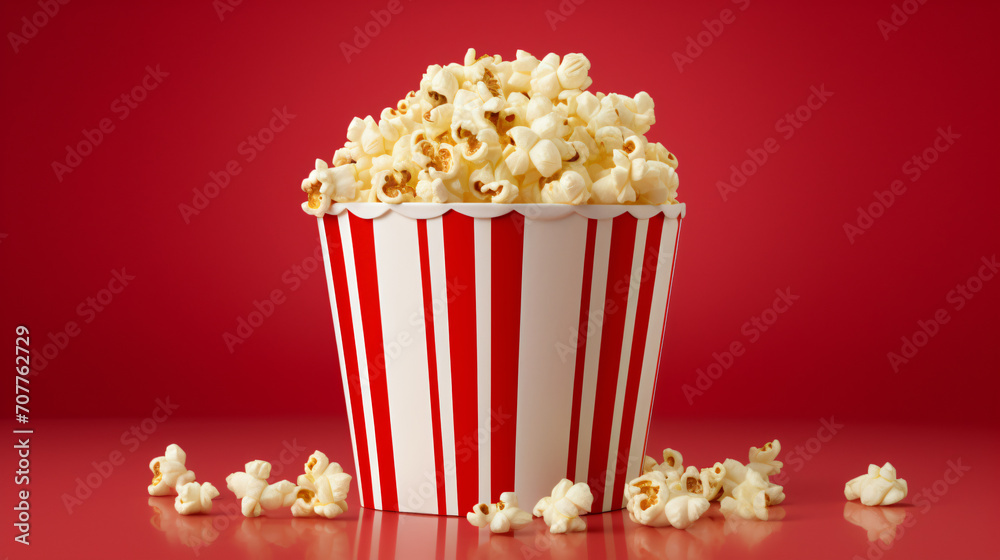 Popcorn tub isolated on white background