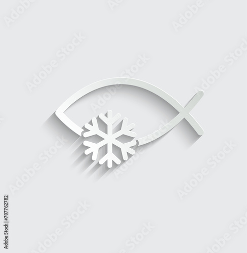 frozen fish - icon vector 