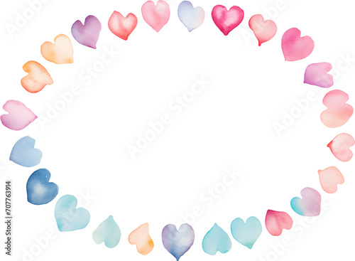 Watercolor pastel oval heart frame isolated element for valentine birthday wedding greeting design © Your Background