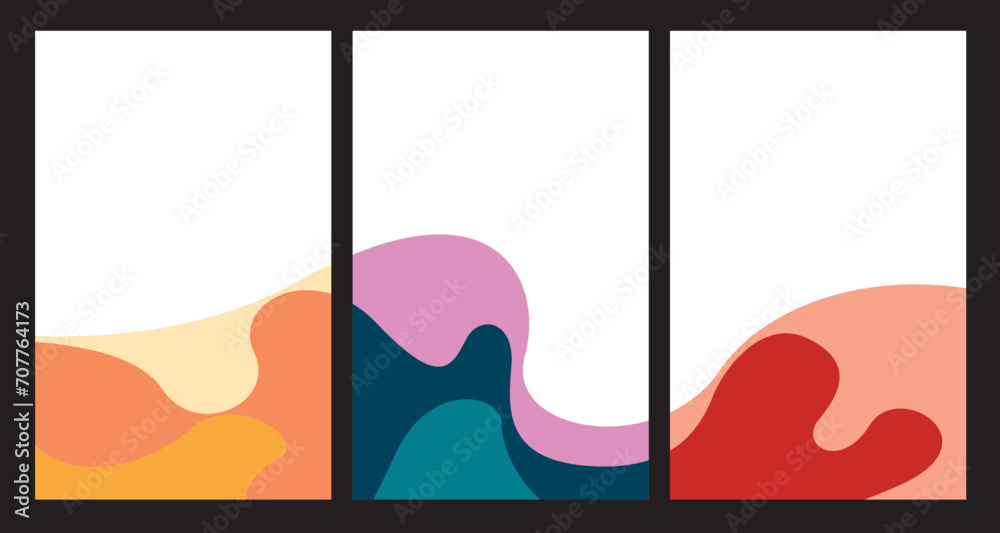 Colorful Abstract Fluid Minimalist Summer Background Festival Vector Banner